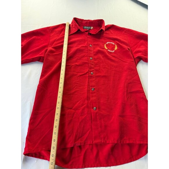 Cuaco Jeans Shirt Mens Size XL Red Button Up Short Sleeve Embroidered Casual - Picture 4 of 8